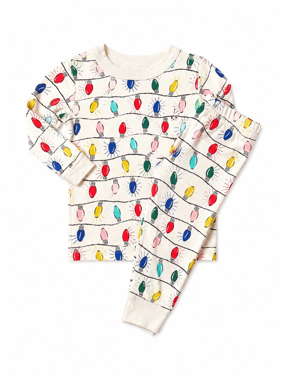Hanna Andersson Christmas Lights Pajama Set Organic Cotton 2T
